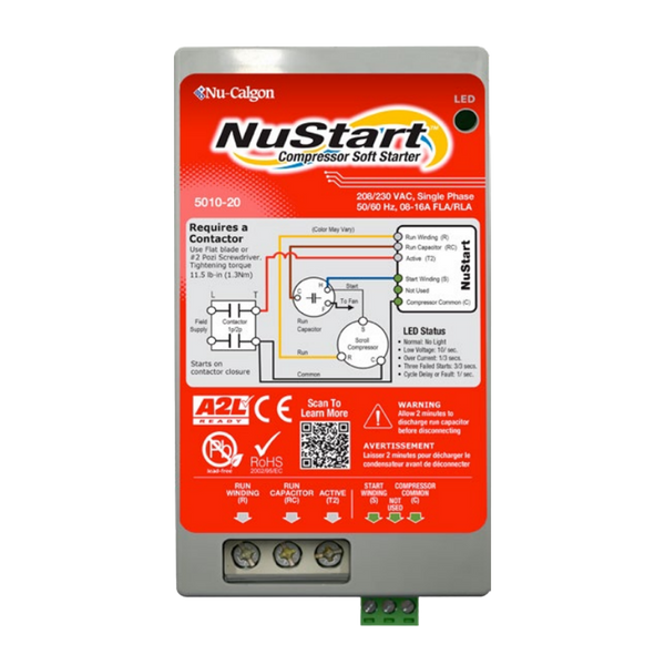 Nu-Calgon 5010-20 NuStart Soft Starter Single Phase 208-230VAC 8-16A RLA