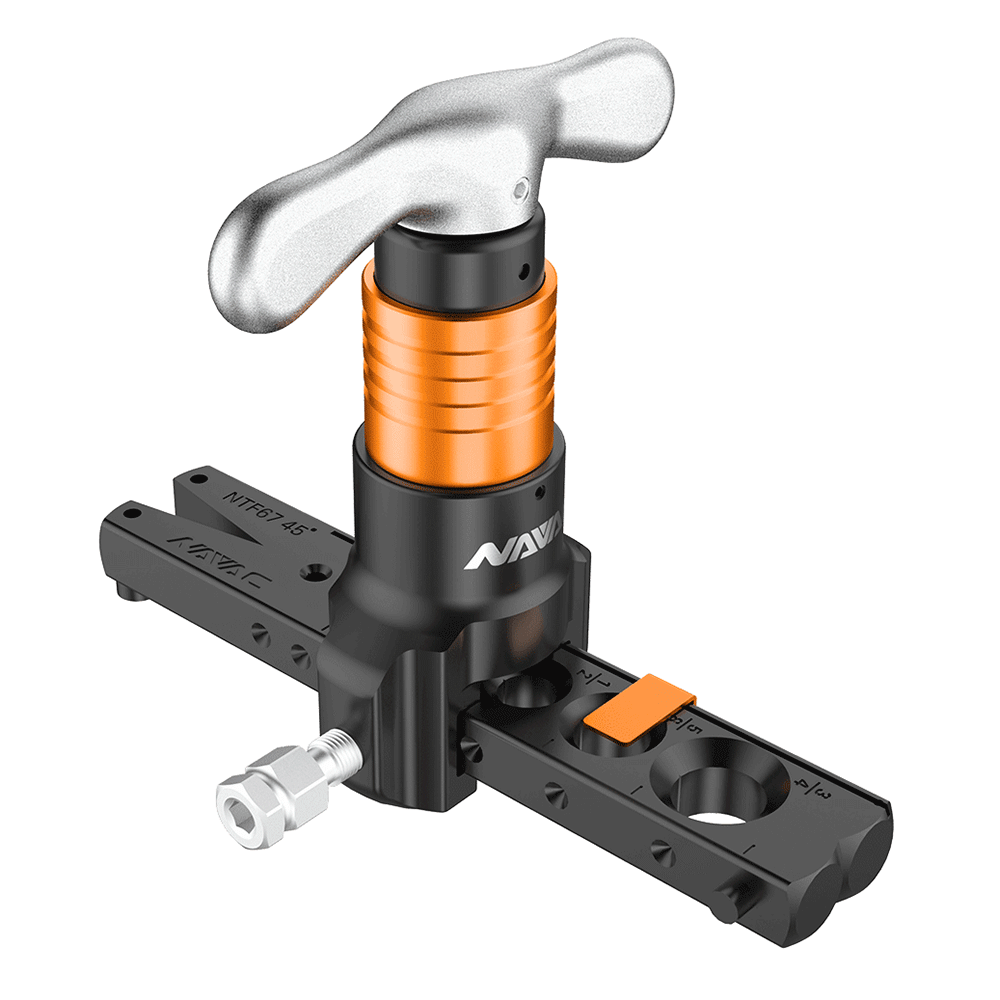 NAVAC NTF67D Hand or Drill-Powered Flaring Tool with Flare Gauge