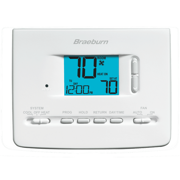 Braeburn 2020NC Programmable Thermostat without Hinged Cover, 1H/1C