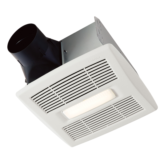 Broan AE110L Flex Series 110 CFM Ceiling Roomside Installation Bathroom Exhaust Fan With Light, Energy Star