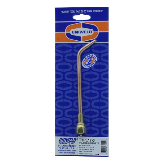 Uniweld TYPE17-3 Welding Brazing Soldering Tip, Up To 3/16in Weld & Brazing Up To 1-1/2in Copper Tube