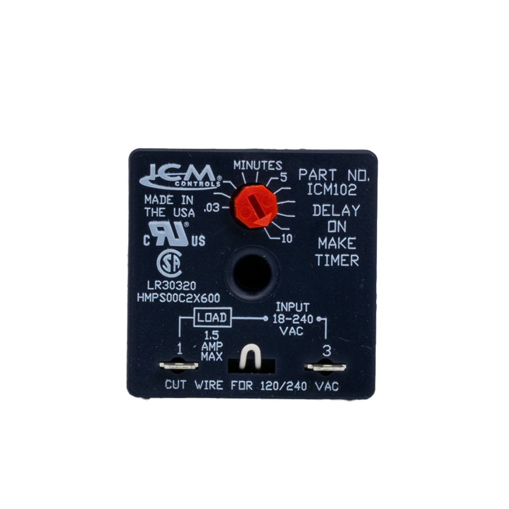ICM Controls ICM102B Time Relay, Delay-on-Make Timer, 10min Adjustable