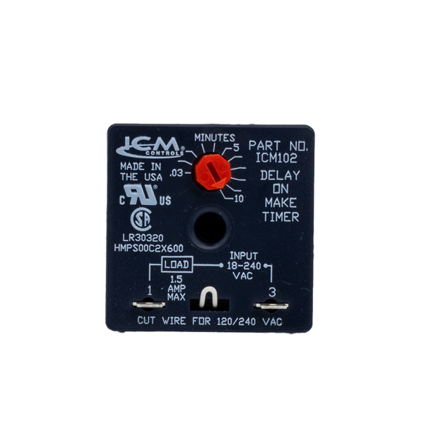 ICM Controls ICM102B Time Relay, Delay-on-Make Timer, 10min Adjustable