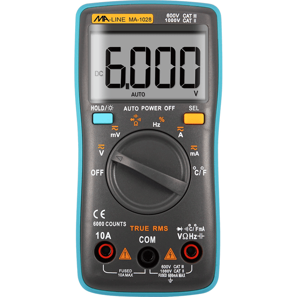 MA-Line MA-1028 Digital Multi-Meter with Temperature, Cat III