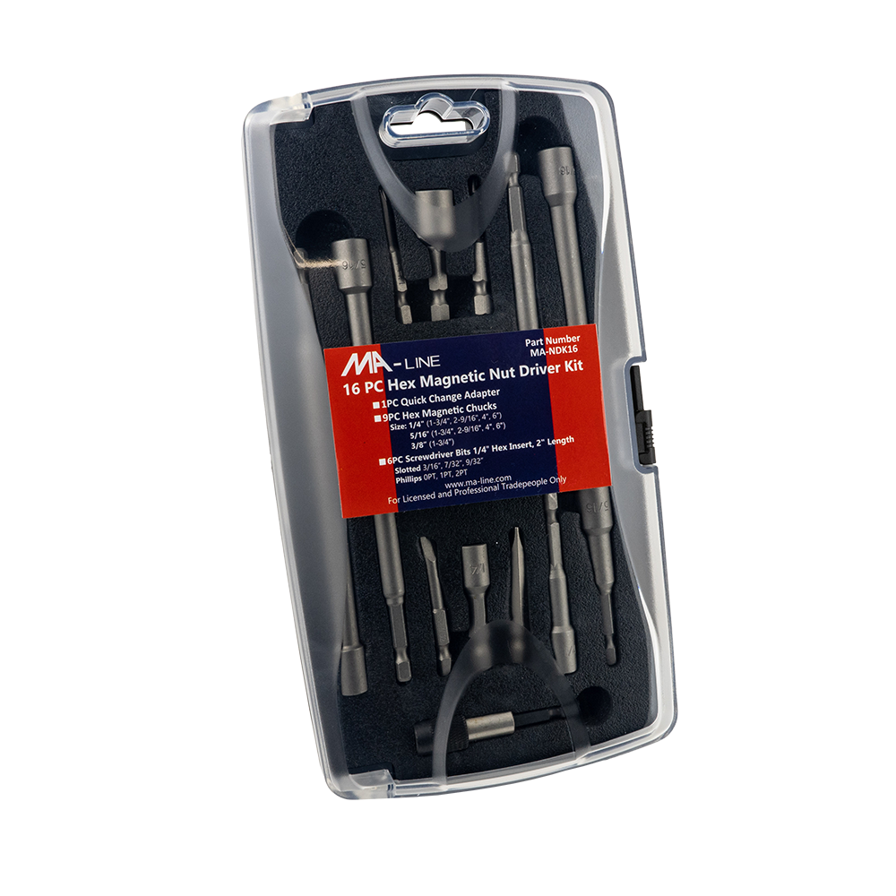 MA-Line MA-NDK16 16-Piece Hex Magnetic Nut Driver Kit