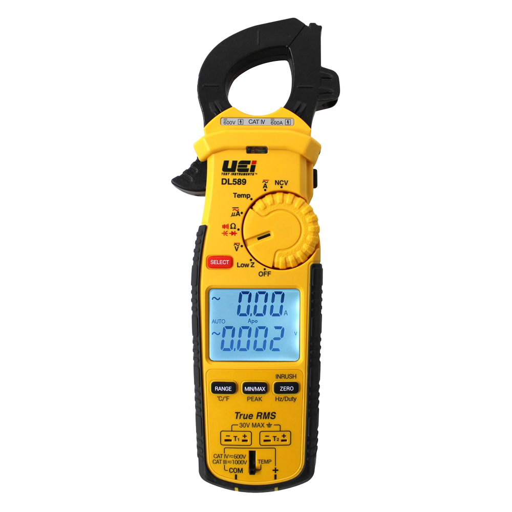 UEi DL589 600A TRMS Clamp Meter w/ DC Amps, Inrush, Magnet
