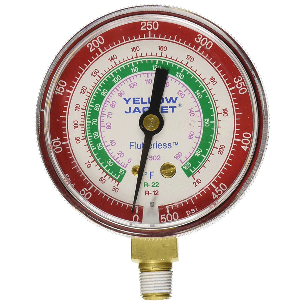 Yellow Jacket 49001 2-1/2in Class B Replacement Pressure Gauge in Red